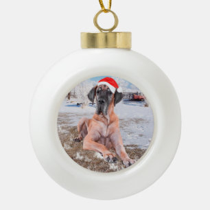 Boule En Céramique Chien mignon de great dane se reposant dans le