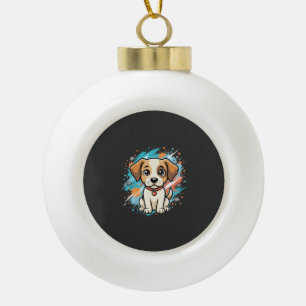 Boule En Céramique Chien mignon éclaboussure de peinture Art vectorie