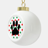 Boule En Céramique Chien Pawprint Rouge Vert Pois (Droite)