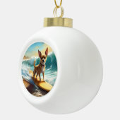 Boule En Céramique Chihuahua Beach Surf Peinture (Droite)