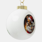 Boule En Céramique Chihuahua Dog Christmas Stocking Surprise Art (Gauche)