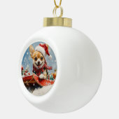 Boule En Céramique Chihuahua Dog in Sledge Let it neiger Noël (Droite)