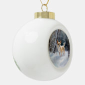 Boule En Céramique Chihuahua Laisser neiger Noël (Gauche)