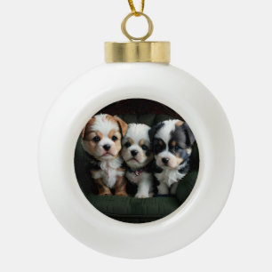 Boule En Céramique Chiots super mignons sur le canapé 2