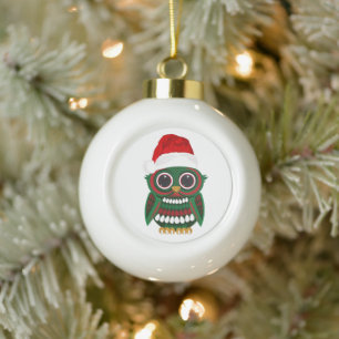 Boule En Céramique Chouette de Noël mignonne plaid cosy fête de fin d