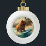 Boule En Céramique Chow Chow Beach Plage Surf Peinture<br><div class="desc">Plongez dans le monde ludique de l'aventure canine avec cette peinture captivante. Un chien en ébullition se rend aux vagues, chevauchant habilement le surf sur une plage baisée par le soleil. L'oeuvre d'art vibrante capte magnifiquement l'essence de l'excitation au bord de la plage tandis que le chien court sans crainte...</div>