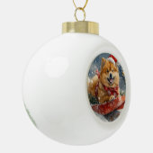 Boule En Céramique Chow Chow Dog in Sledge Let's neige Christmas (Gauche)