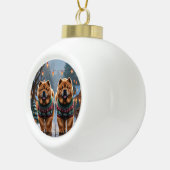 Boule En Céramique Chow Chow Dogs Christmas Snow Holiday (Droite)