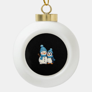 Boule En Céramique Christmas Merry Christmas For Gift Penguin Snowman