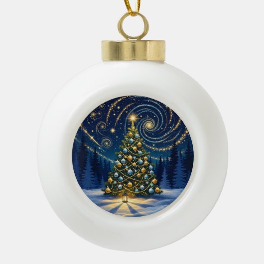 Boule En Céramique Christmas Ornament 2025 – Winter Night Tree 2 (Devant)