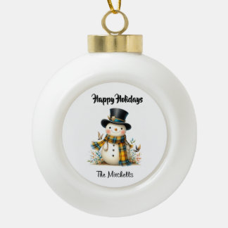 Boule En Céramique Christmas Snowman Ceramic Ornament