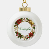 Boule En Céramique Christopher Personalized Christmas Ball Ornament (Devant)