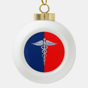 Boule En Céramique Chrome Style Caduceus Médicale Symbole Ligue