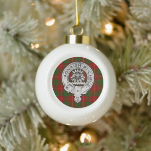 Boule En Céramique Clan Cameron Crest & Tartan