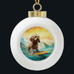Boule En Céramique Cockapoo Beach Surf Paining<br><div class="desc">Plongez dans le monde ludique de l'aventure canine avec cette peinture captivante. Un chien en ébullition se rend aux vagues, chevauchant habilement le surf sur une plage baisée par le soleil. L'oeuvre d'art vibrante capte magnifiquement l'essence de l'excitation au bord de la plage tandis que le chien court sans crainte...</div>