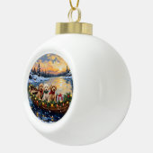 Boule En Céramique Cockapoo Noël Bateau Fêtes (Droite)