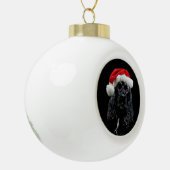 Boule En Céramique Cocker noir Père Noël (Gauche)