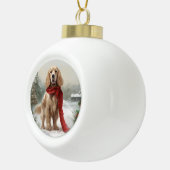 Boule En Céramique Cocker Spaniel Chien dans Noël de neige (Droite)
