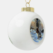 Boule En Céramique Cocker Spaniel Laisser Neige Noël (Gauche)