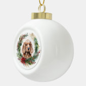 Boule En Céramique Cocker Spaniel Noël Wreath Festive Pup (Droite)