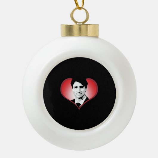 Boule En Céramique Coeur de Justin Trudeau - .png (Devant)