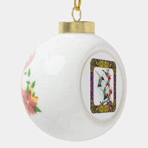 Boule En Céramique Colibris et Fleurs #5