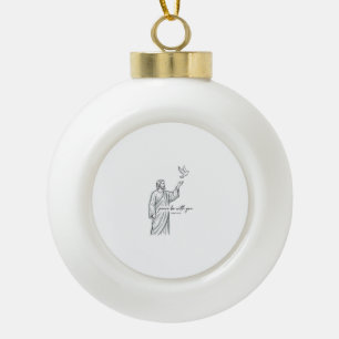 Boule En Céramique Colombe de la Paix Soit Avec Vous Chemise Vintage