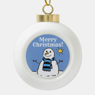 Boule En Céramique Conception de bonhomme de neige de Noël avec Joyeu