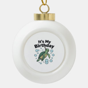 Boule En Céramique Conception de chemise d'anniversaire de tortue mar