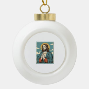 Boule En Céramique Conception de chemise religieuse Sauveur priant vi