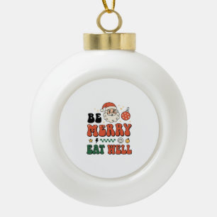 Boule En Céramique Conception de Noël Merry Manger Bien Santa