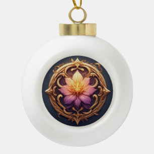 Boule En Céramique Conception florale élégante mettant en valeur les