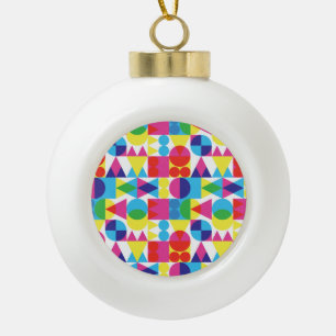 Boule En Céramique Conception motif géométrique Abstraite et colorée.