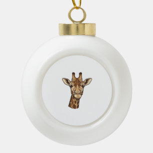 Boule En Céramique Conception vectorielle de tête de girafe gravée vi