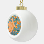 Boule En Céramique Contemporary Leaf Design in Peach (Droite)