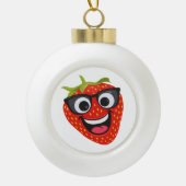 Boule En Céramique Cool Strawberry Character – Fun Kawaii Fruit Art (Devant)