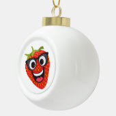 Boule En Céramique Cool Strawberry Character – Fun Kawaii Fruit Art (Droite)
