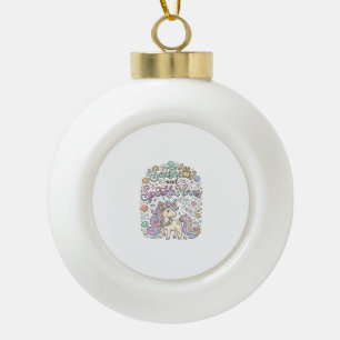 Boule En Céramique Coquilles de licorne et cornes scintillantes Vecte