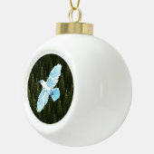 Boule En Céramique Corbeau blanc sur conifères fragiles (Droite)