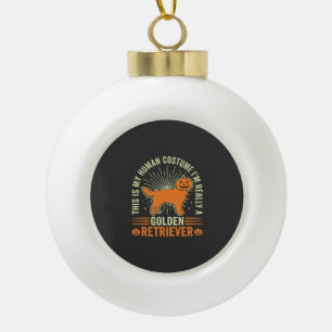 Boule En Céramique Costume Humain Halloween Retriever D'or Vintage D