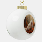 Boule En Céramique Coton De Tulear en automne Leaves automne Inspire (Gauche)