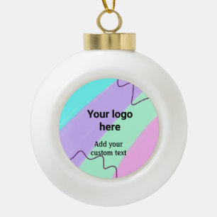 Boule En Céramique Couleur pastel simple ajoutez votre logo texte per