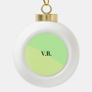 Boule En Céramique Couleur unie simple ajoutez nom texte monogramme j
