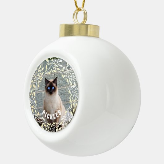 Boule En Céramique Couronne végétale feuillue douce pour chat de comp (Droite)