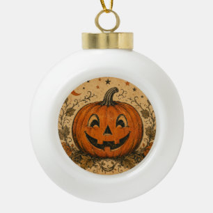 Boule En Céramique Coussin de jet vintage citrouille Halloween