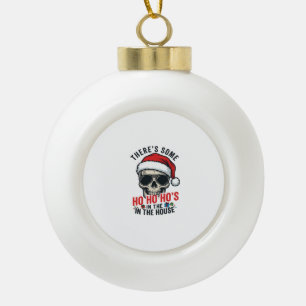 Boule En Céramique Crâne de Noël Ho Ho Ho Humour Design