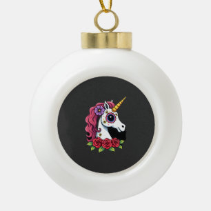 Boule En Céramique Crâne de sucre de licorne Art mexicain, T-Shirt de