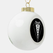 Boule En Céramique Cravate Bow noir et blanc avec Tux (Gauche)
