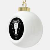 Boule En Céramique Cravate Bow noir et blanc avec Tux (Droite)