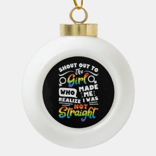 Boule En Céramique Cri à la fille Fierté lesbienne LGBT T Shirt G